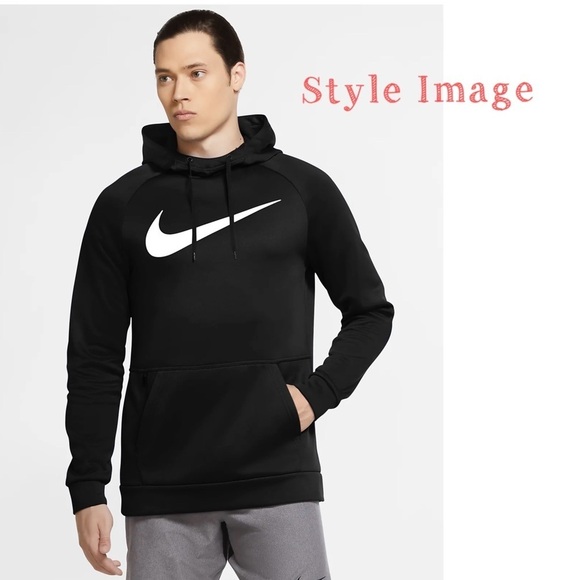 Nike Therma Pullover Swoosh Training Big Nike Logo Hoodie Olive Green - Picture 9 of 9